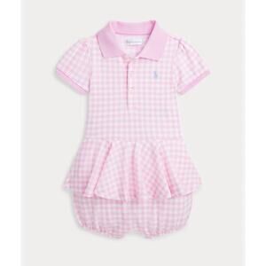 Polo Ralph Lauren Gingham Mesh Polo Bubble Shortall